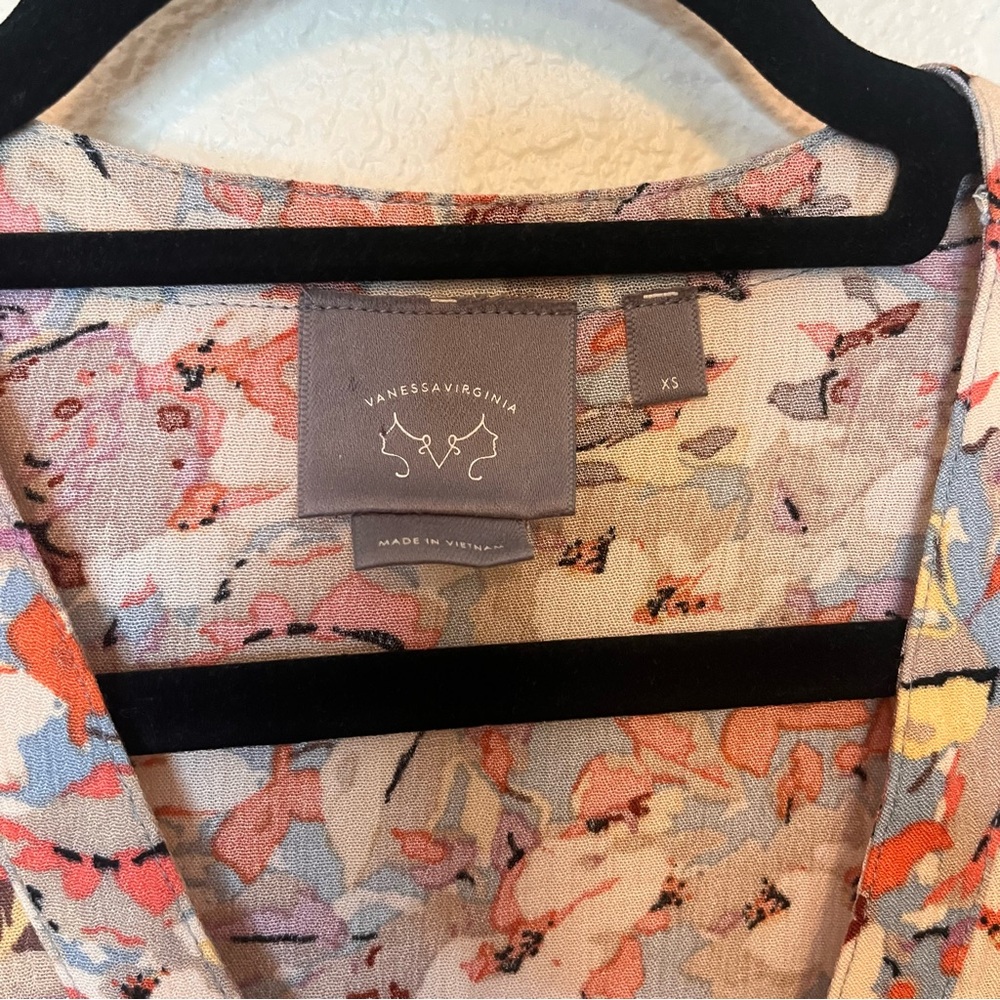 Vanessa Virginia Anthropologie Floral Print Women's Top Size XS - Picture 6 of 7